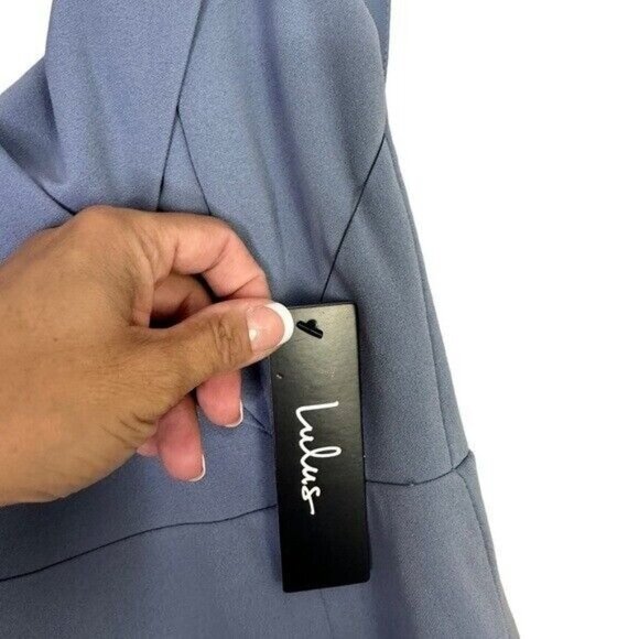 LULU’S Song of Love Blue Grey Off-the-Shoulder Maxi Dress Size XS - Picture 5 of 10